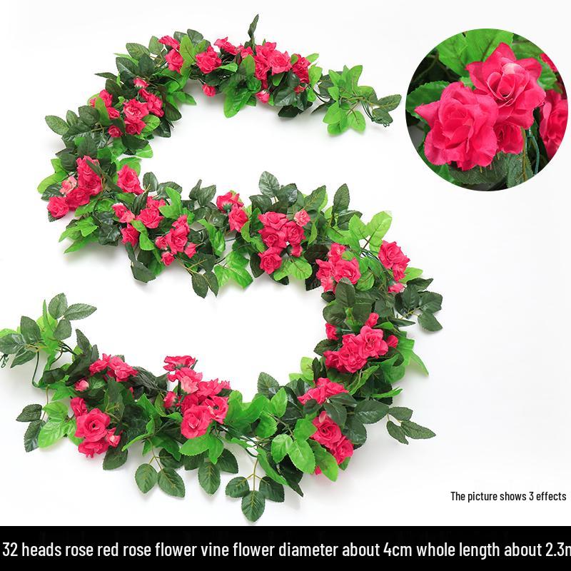 Green Leaf Rattan Grape Decorative Artificial Vine for Balcony & AC Pipe Cover