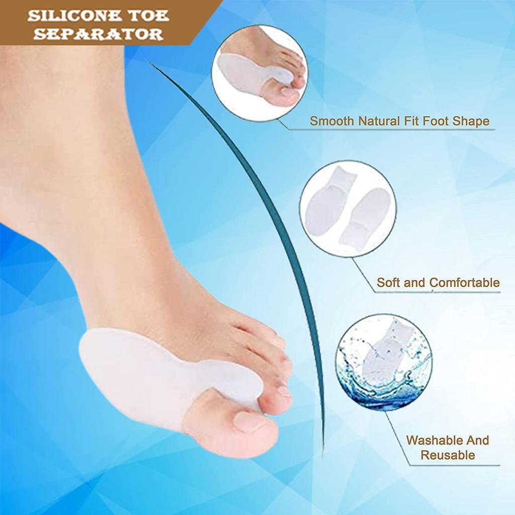 Bunion Guard Silicone Toe Separator Bunion Corrector For Women Men Toe Thumb Straightener Bunion Splint Big Toe Stretcher, Shoe Bite Protector, T