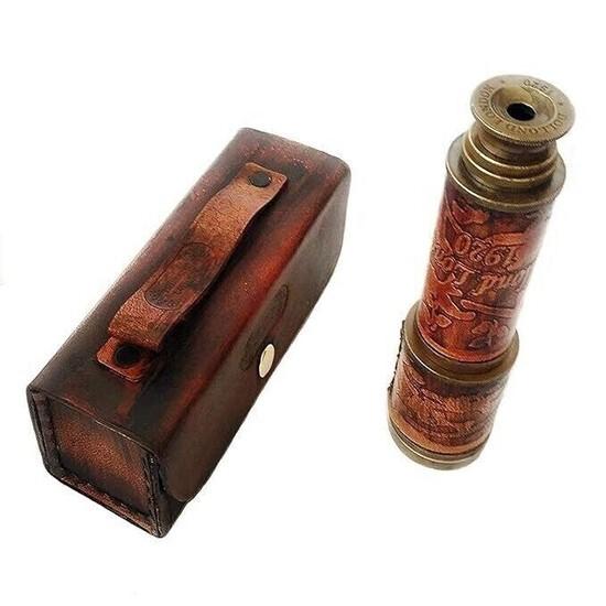 Antique Brass Leather Telescope Pirate Working Nautical Spyglass Marine Scope