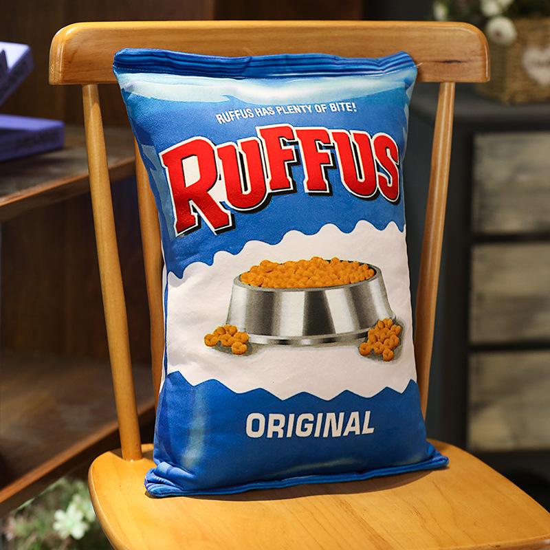 Creative Lifelike Snacks Plush Pillow Simulation Cat Dog Food Potato Chips Cookie Lifelike Food Snack Cushion Plushie Props Gift