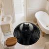 Winged Black Cat,Round Area Rug,Carpet Rug for Living Room Bedroom Sofa Playroom Decor,Non-slip Floor Mat