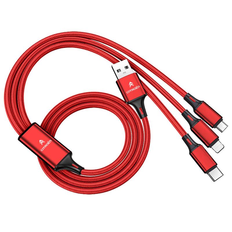 ASX2 3A Car Inside USB C Cable Super Fast Charging Micro Type C For Citroen C3 C5 C5X C4 X e-C3 C-Elysee Berlingo C1 C-Crosser C6 C2