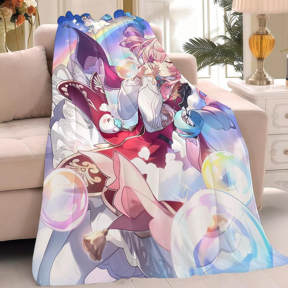 Hyacine Honkai Star Rail Blanket Warm Soft Suitable For Bedroom Sofa Bed Living Room Office Travel Camping Gifts