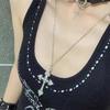 Vintage Cross Pendant Necklace Unisex Retro Punk Jewelry Accessories Gothic Grunge Chain Y2k Choker for Women Men Fashion Gifts