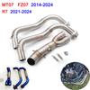 For YAMAHA MT07 FZ07 2014-2024 Years R7 2021-2024 Years Motorcycle Exhaust Full Systems Escape Moto Modified Header Link Pipe