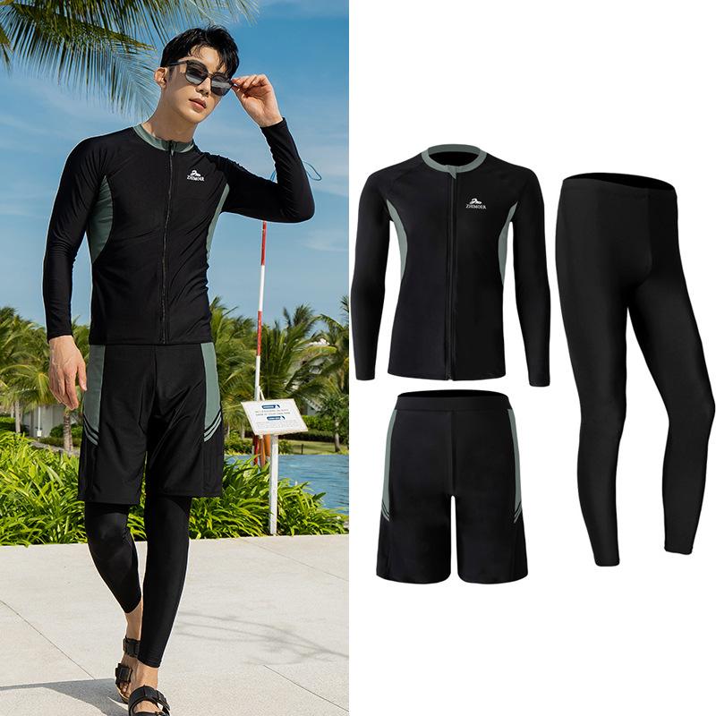 Men s Full Body Surfing Wetsuit: Long Sleeve/Pants, Sun Protection, Ideal for Holiday, Beach, Rafting, Hot Springs. L