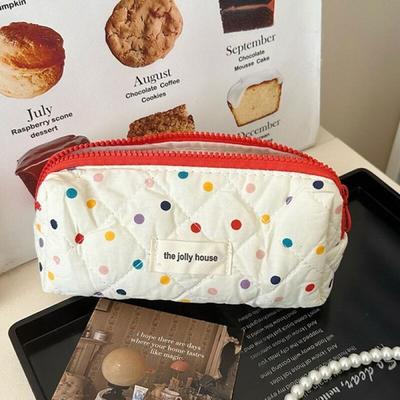 Quilted Dot Cosmetics Portable Pouch
