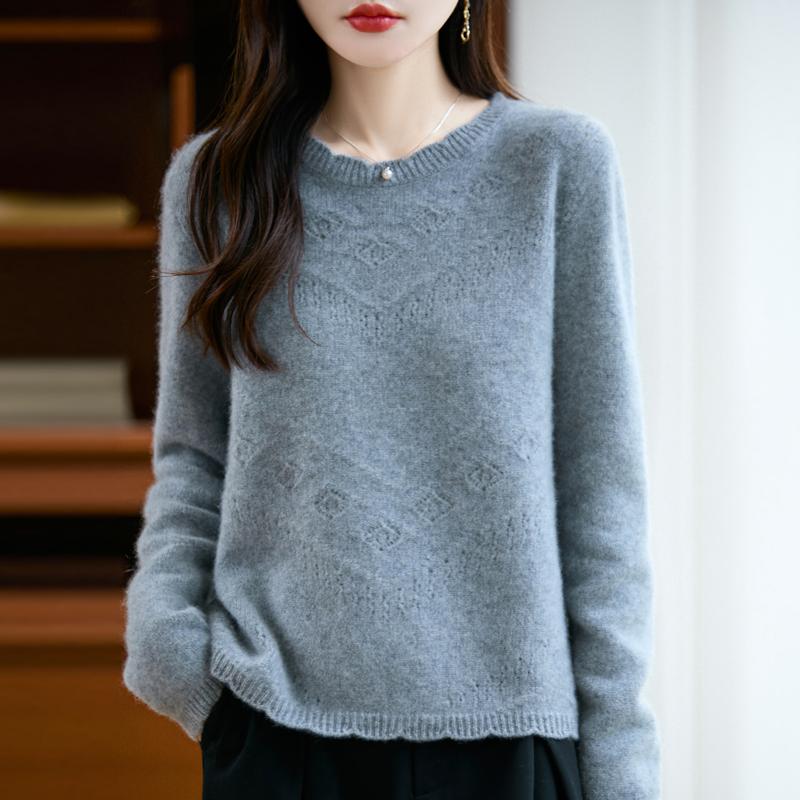 Dámský kašmírový svetr Kašmír Qinghe 30% kašmír 70% vlna podzimní a zimní pulovr hřejivý a módní