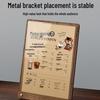 A4 Vertical Acrylic Menu Card Display for Coffee & Tea Shops