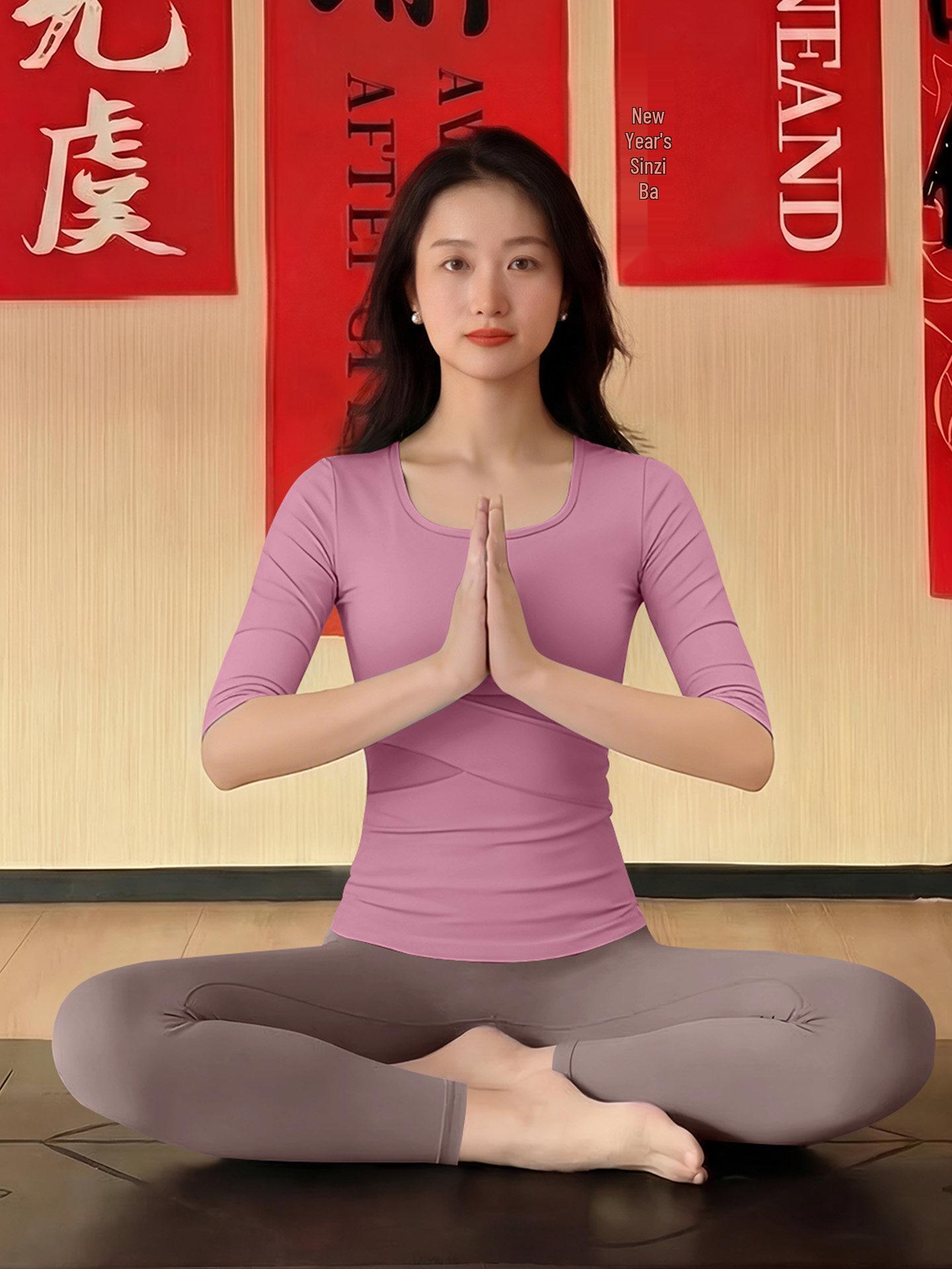 

Women s Yoga Pilates Suit Set with Chest Pads - Autumn/Winter Fitness Wear Sports Top (2026 New Design) L