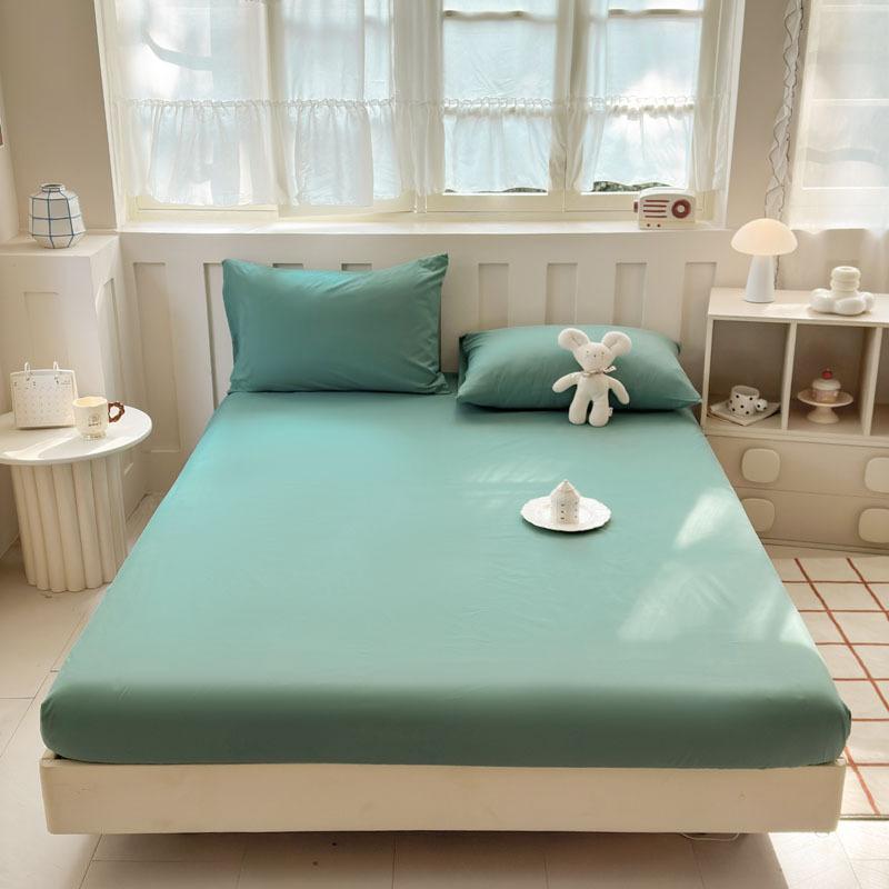 

Потертый и утолщенный японский однотонный непечатный ветер супермягкий стиранный хлопок цельный колпак на кровать простыня наволочка чехол комплект из трех предметов 1.6*2.3m [single sheet] зелёный