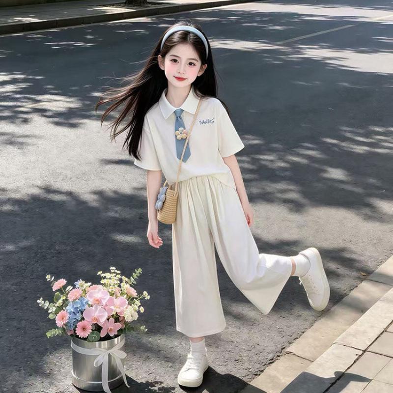 Girls' Summer Tie-Front Shirt & Skirt Set: Sweet & Stylish 2026 Edition for Kids
