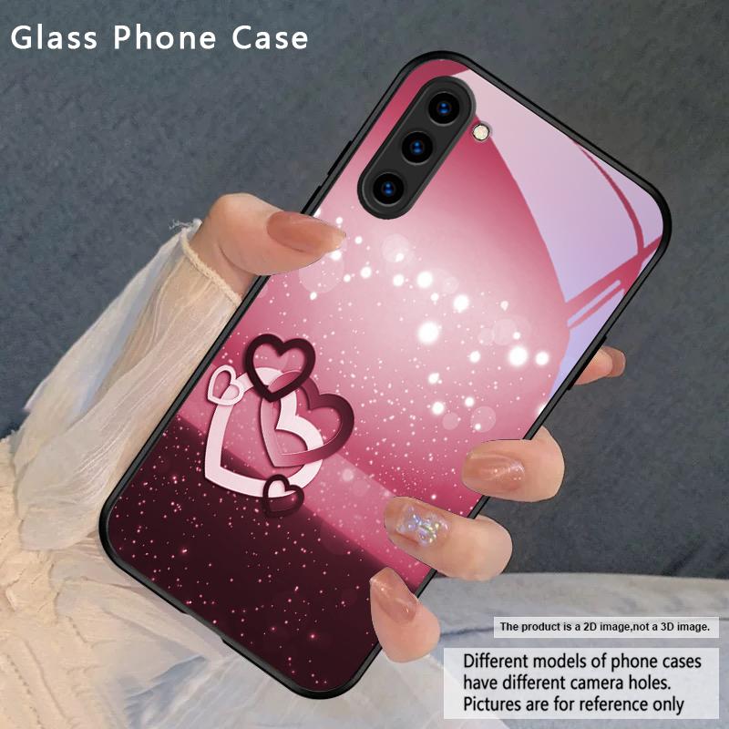 

Warm and romantic love For Samsung Galaxy S26 Ultra S25 Edge S24 FE S23 Plus S22 S21 S20 S22+ S24+ S25+ Black Glass Phone Case Galaxy S25 Edge