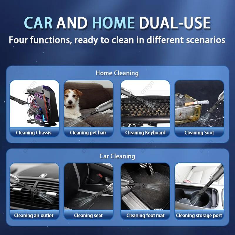 Neue 120000PA Auto Staubsauger Mini Handheld Tragbare Reiniger für Zuhause Leistungsstarke Drahtlose Handheld Gebläse für Auto Haushaltsgeräte