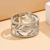Gold-Plated Stainless Steel Leaf Ring – Adjustable Fairy Style for Women