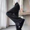 Women's Woolen Plush High-Waisted Wide-Leg Pants - Spring/Summer 2026 Slimming Loose Straight Trousers