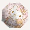 Hello Kitty,Cute Automatic Folding Umbrella-Simple 8-Rib Design, Bright Cartoon Pattern, Durable Iron Frame, Suitable For Travel, Outdoor, B