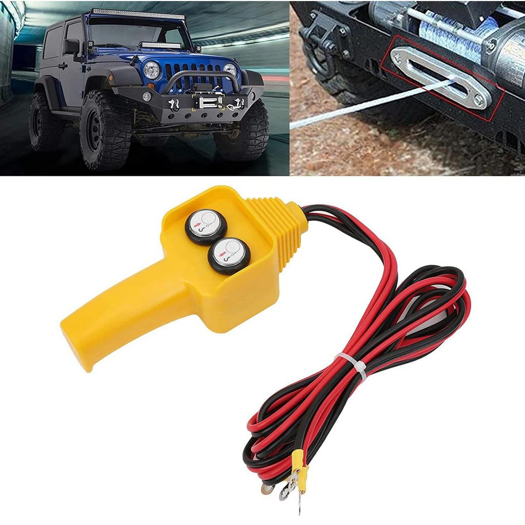 Hbaebdoo Automotive Winch Remote Control Switch, Winch Remote Control Button Kit, Wired Winch Handle Switch