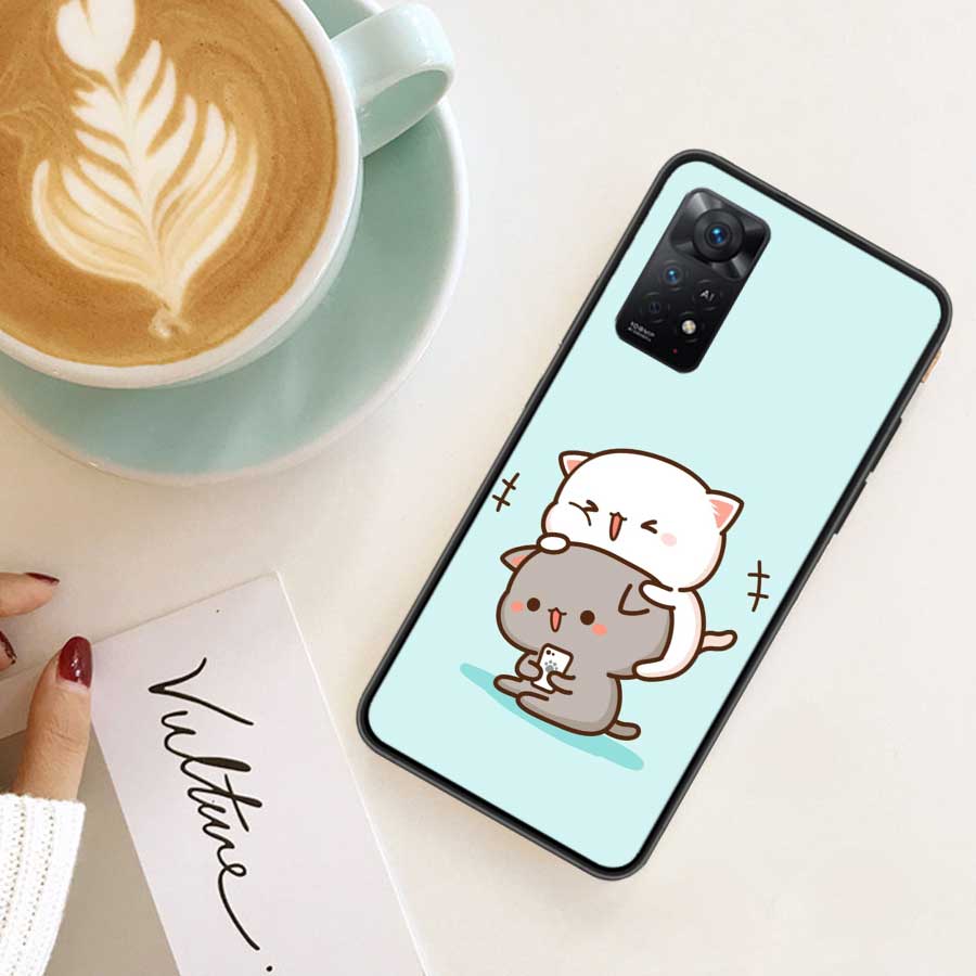 

Чохол для телефону Cute Peach Cat для Redmi Note 13 Pro 5G Plus 12 12C 10 10A 10C 9 9A 9C 9T 8 8A K60 K70 Pro Xiaomi Cover 7 7A 6 6A She Redmi Note 13 5G