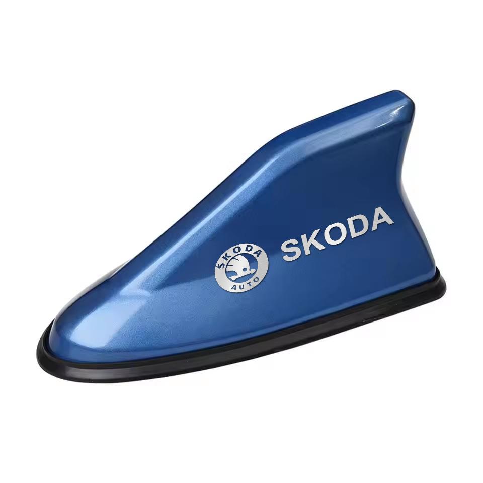 XOWS7 For Skoda Octavia Kodiaq Fabia Rapid 3 Karoq Superb VRS Universal Car Logo Roof Shark Shape Fin Antenna Radio Signal Aerial