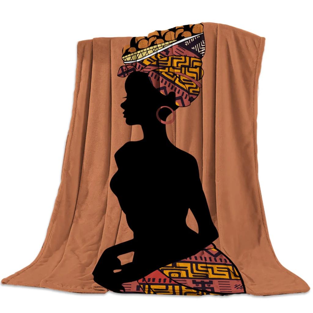 African Girl Flannel Blanket Sofa Bedspread Nap Blanket Gift Shawl Blanket Source Direct Supply