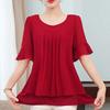 Women's Summer Plus Size Loose Casual T Shirt Solid Color Design Temperament Elegant Tops