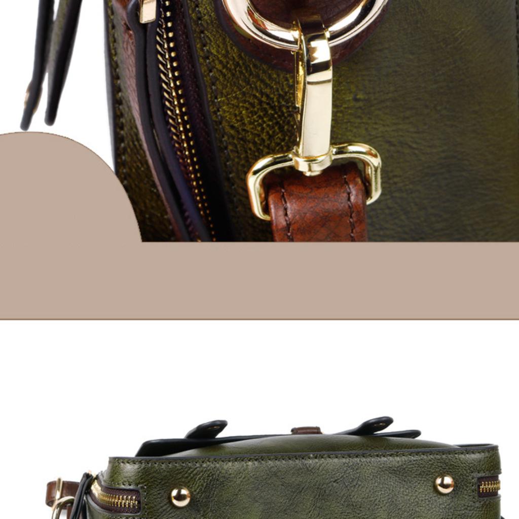 Vintage head layer cowhide handbag texture brown ladies crossbody bag urban simple single shoulder bag fashion