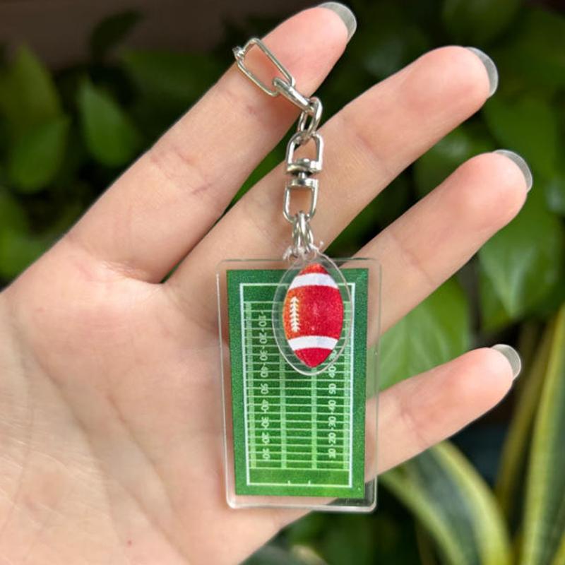 Acrylic Baseball Field Football Field Keychain Basketball Court Keyring Bag Pendant Double-Sided Key Chains Souvenir Gift