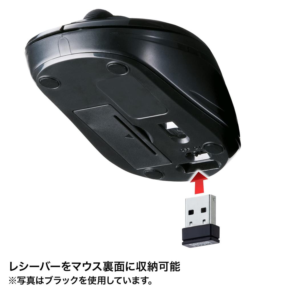 Sanwa Supply - Silent Wireless Blue LED Mouse (Red) MA-WBSK315R