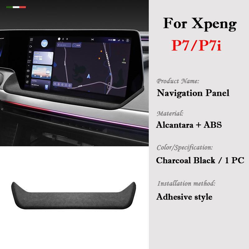 For Xpeng P7 P7i -2025 Interior Mouldings Accessories Top Suede GPS Navigation Screen Decoration Frame Panel Protective