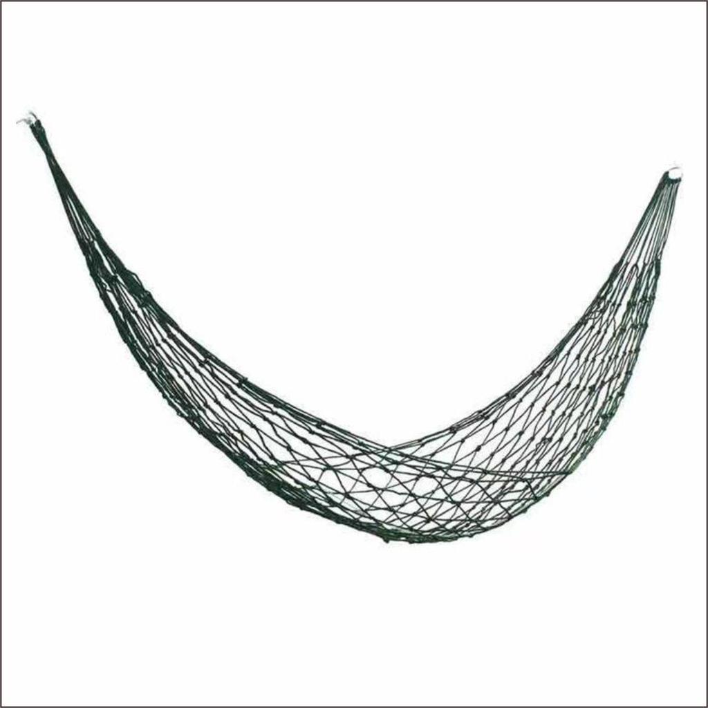 Military Green/Red Mesh Outdoor Hammock with Iron Hook & Nylon Rope
