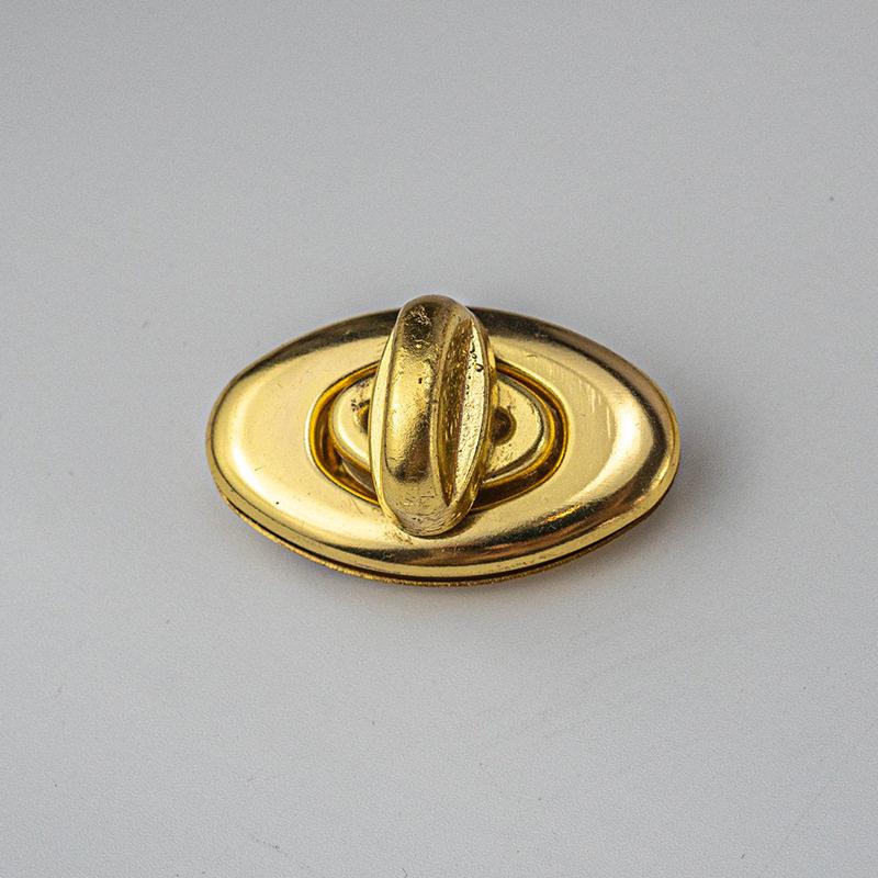 Oval Rotating Zinc Alloy Handbag Twist Lock with Iron Buckle