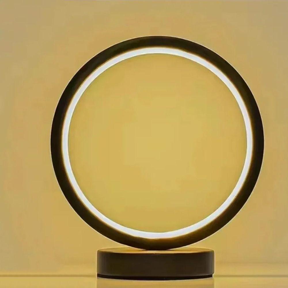

Creative LED Circular Ring Table Lamp Simple Bedside Lamp Night Light Bedroom Bedside White light чёрный