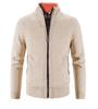 2024 Men's Autumn/Winter Stand-Up Collar Fleece-Lined Cardigan Sweater