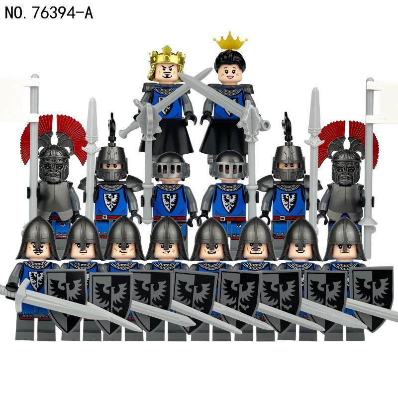 Four Knight Dolls Roman Century 76394 Xiangjiang Small Particle Assembled Building Block Toy Weapons