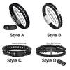 Leather Lava Rock Bead Bracelet Black Inspirational Quotes Bracelets  Husband