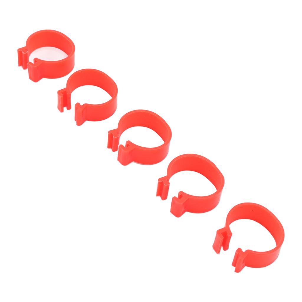 100pcs Poultry Feet Rings PP Plastic Reusable Chicken Duck Goose Leg Bands for Identification Red 25mm 1in