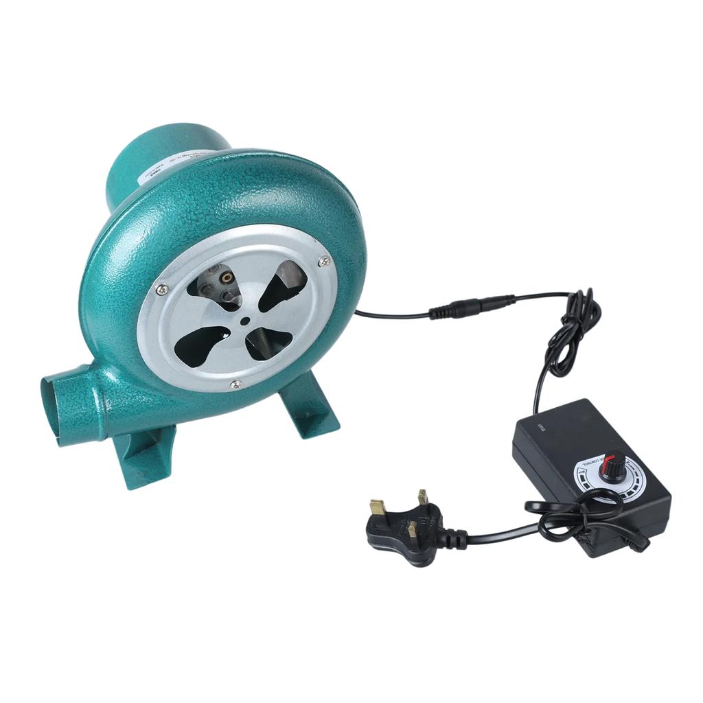 30W/40W/60W/80W BBQ Blower Fan AC120V-240V DC12V Powered Variable Speed Controller Centrifugal Fan Outdoor Air Blower