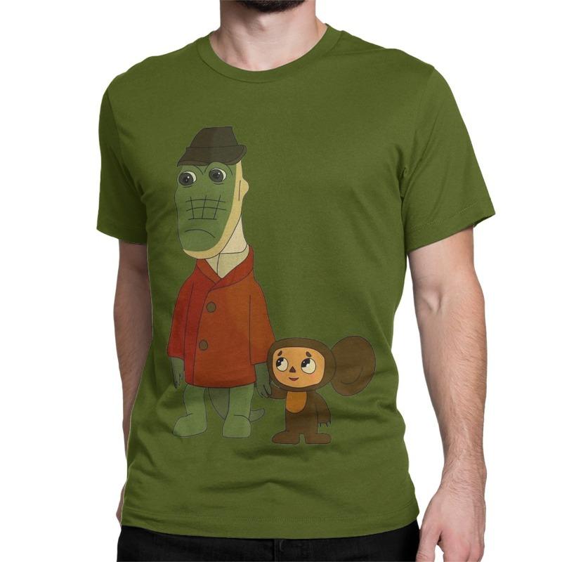 Cheburashka And Gena Cartoon Soviet Russia TShirts Men Women Cheburashka Pure Cotton Tees Short Sleeve T Shirt Summer Clothing
