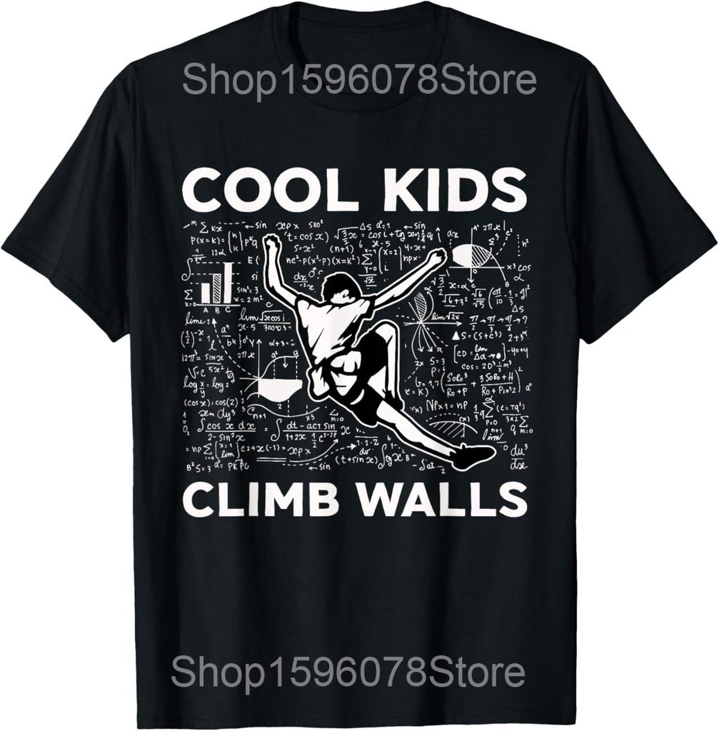 Coole Kids klettern Wände hoch Lustige Klettern Bouldern T-Shirts Männer Humor Streetwear T-Shirt Kurzarm Unisex Lockere Kleidung