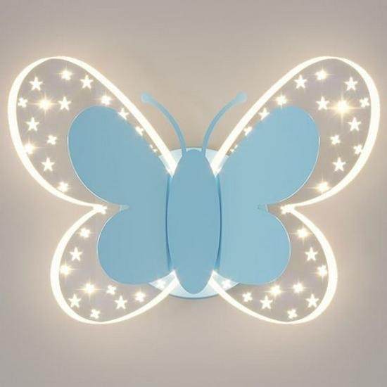 Nordic LED Butterfly Bedside Wall Lamp for Kids - Modern, Creative Bedroom Sconce