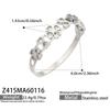 European and American Style Geometric Enamel Buckle and Zircon Flower Stainless Steel Bracelet Set