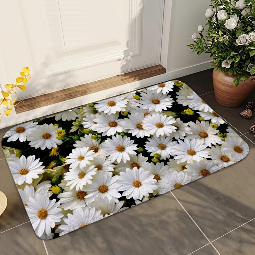 1pc Ins Flower Bathroom Absorbent Mats Anti-Slip Mats Home Decor Supplies Carpets Home Kitchen Floor Mats