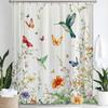 1Pc Colorful Flowers And Birds Print Waterproof Shower Curtain Partition Privacy Hanging Curtain With 12 Hooks Machine Washable