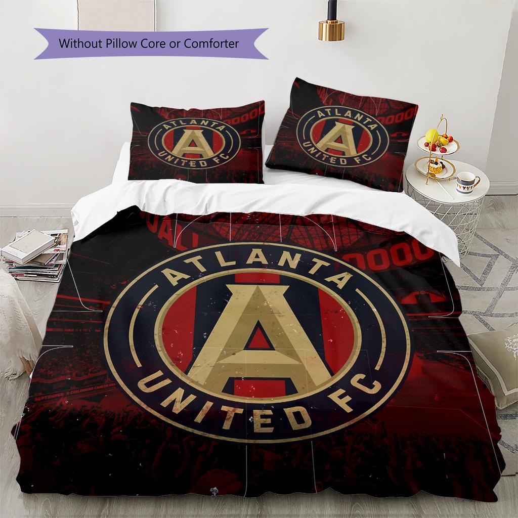 Atlanta United FC Pattern Bedding Home Decoration Birthday Gift (1 * duvet cover + 2 * pillowcase, without core)