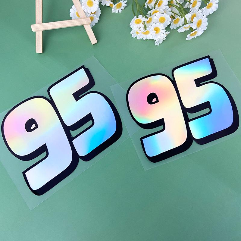 Number95 Red and Laser Motorcycle Stickers Waterproof for Motorbike Helemt Box Fuel Tank Fairing Refit Car Window Vinyl Decals