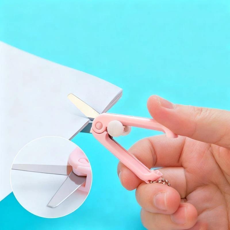 Creative Mini Portable Folding Scissors Morandi Simple Paper-Cutting Art Tool Stationary Scissors Office School Supplies