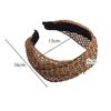 Women Bohemian Vintage Straw Woven Headband Wide Cross Design Hair Accessory Ladies