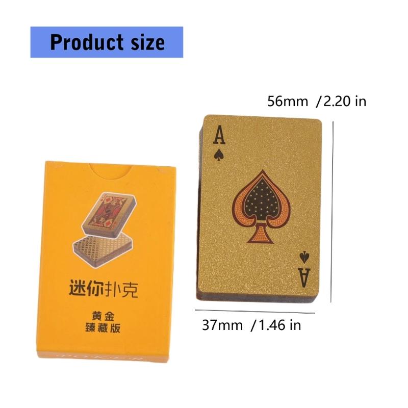 Golden Plastic Playing Cards Compact Size Outdoor Travel Party Playing Card Waterproof Game Card For Travel And Parties