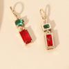1 Pair of Christmas Geometric Earrings, High-quality and Fashionable Commuting Earrings, Red and Green Christmas Element Earrings, Christmas Gifts